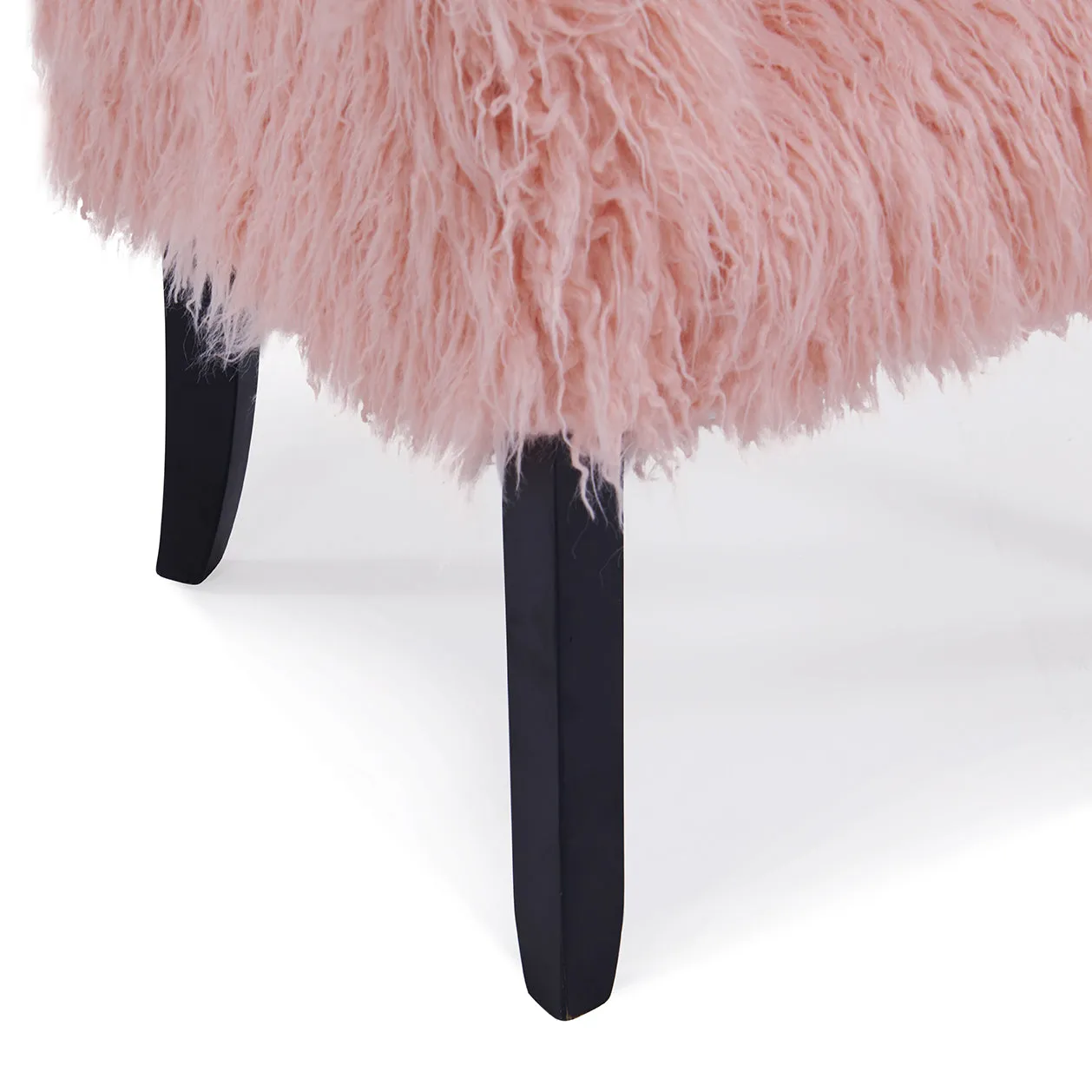 Heavy Shag Faux Sheepskin Tub Chair-Pink - DE.L