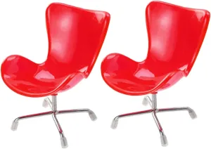 HEMOTON 2pcs Toys Chairs Decor Lovely Miniature Furniture Dollhouse High Chair Dollhouse Recliner Chair Mini House Accessory Metal Miniature Furniture Delicate Miniature Toy Accessories