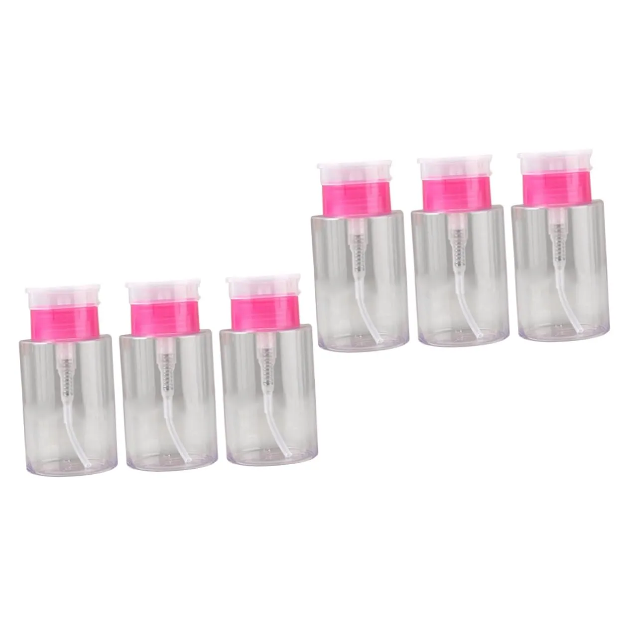 Hemoton 6pcs Travel Liquid Dispensers Press Pump Makeup Remover Bottles for Nail Polish Toner Beauty Liquids Chic Design for Bathroom Dressing Table