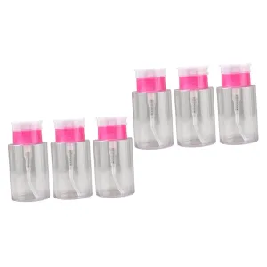 Hemoton 6pcs Travel Liquid Dispensers Press Pump Makeup Remover Bottles for Nail Polish Toner Beauty Liquids Chic Design for Bathroom Dressing Table
