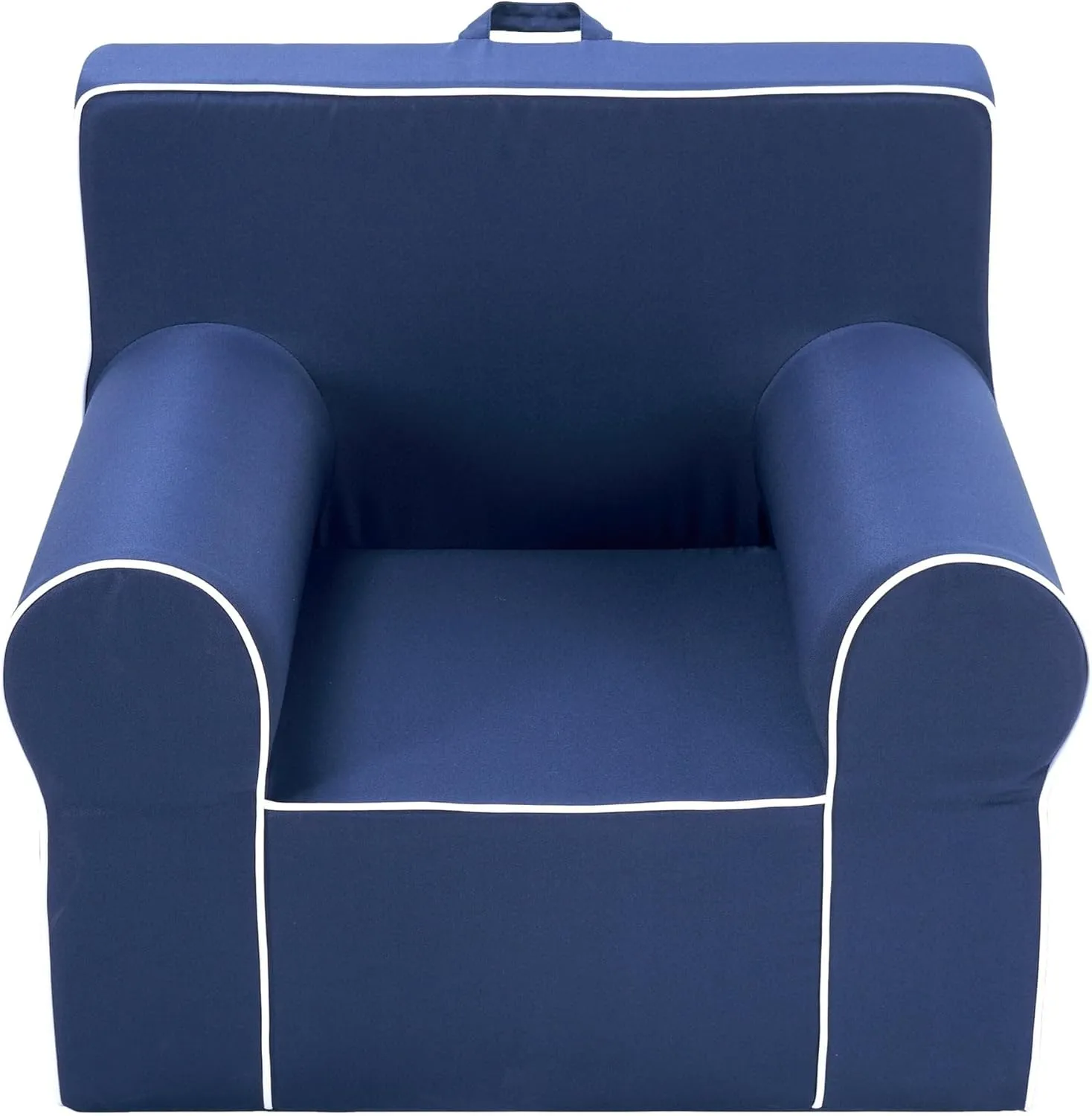 Heritage Kids Navy Everywhere Foam Armchair with Carry Handle and Removable Cover,25"x21"x 22",Ages 3 