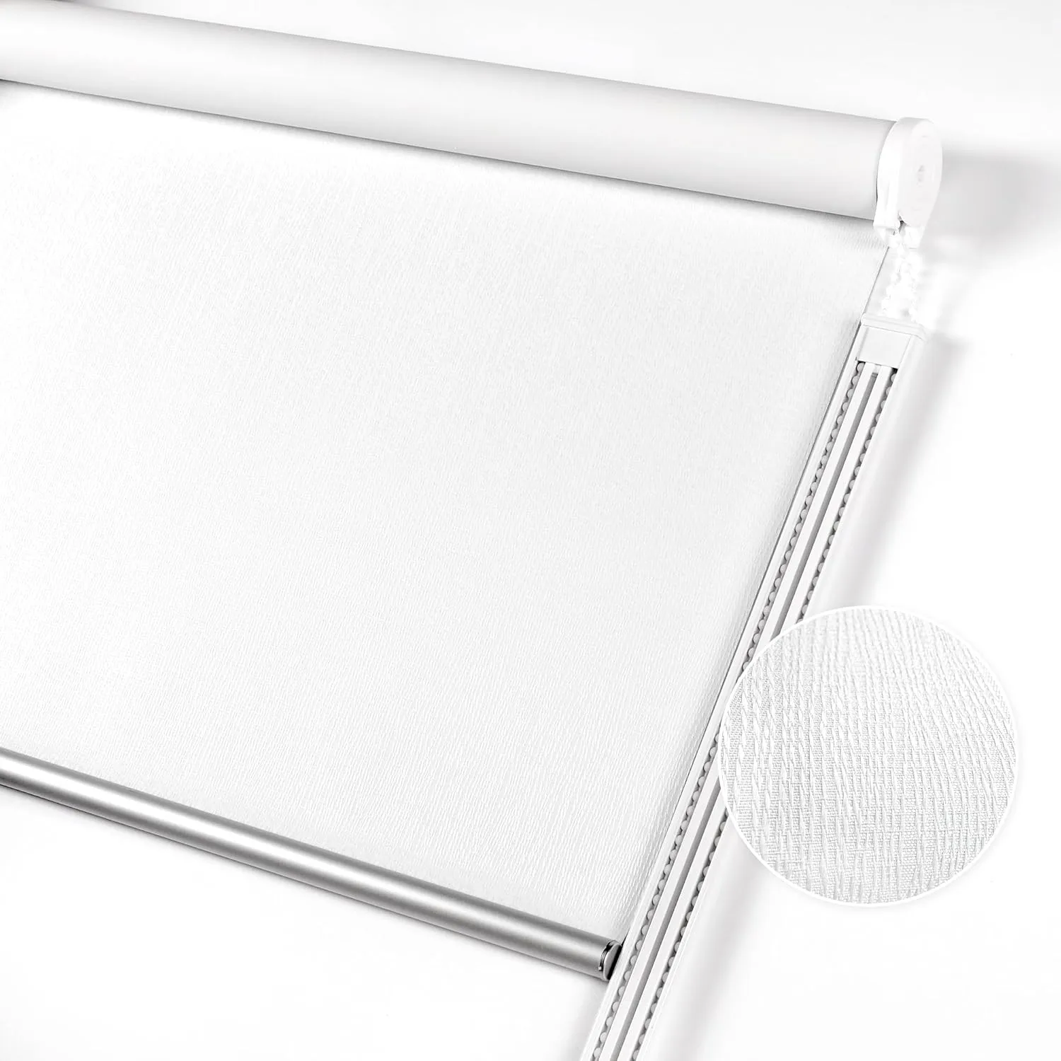 HOMEBOX 100% Blackout Roller Shade,Striped Jacquard Window Blinds with Thermal Insulated,Textured Fabric Roller Blinds,Roll Up Shades for Indoor Home,Easy to Install,Black（27"" W x72 H）, White