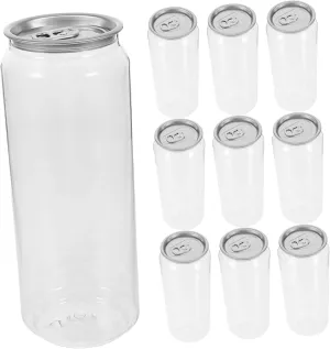 Homoyoyo 10Pcs Empty Beverage Cans for Juice Milk Tea and Soda Airtight Seal Easy Open Design Compact Storage for Fresh Drinks