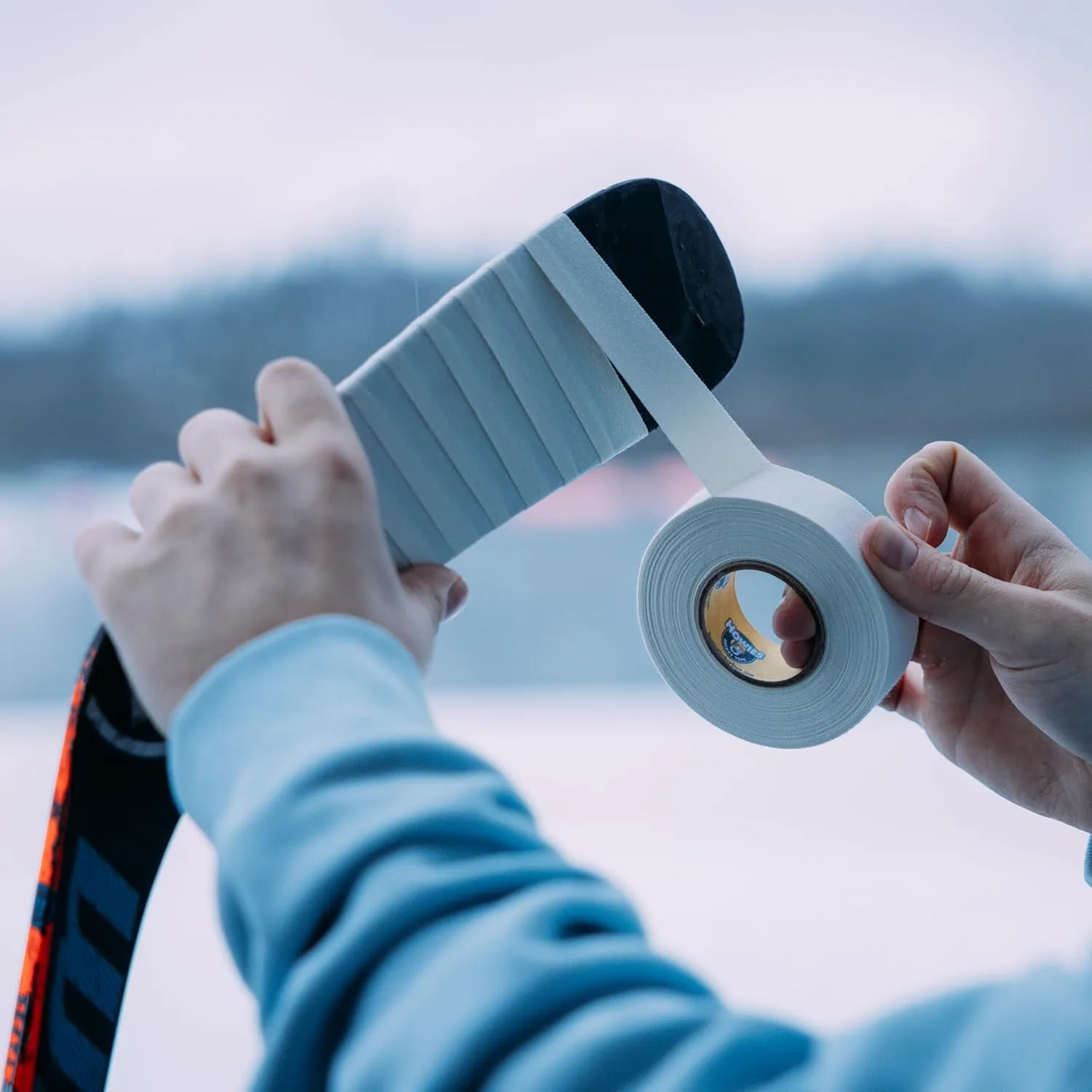 Howies 1.5" Cloth Hockey Tape - Strong Grip, Long-Lasting Adhesive Stick Tape for Hockey, Lacrosse, Baseball - 1.5" x 15yds of Premium Wide Sports Tape per Roll - Includes Free Tape Tin