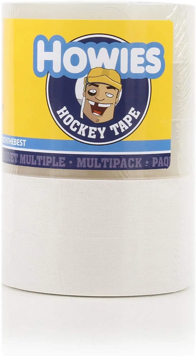 Howies Hockey Tape 5 Roll Pack of Hockey Tape - 3 Rolls of Clear Shin Pad Tape, and 2 Rolls of White Hockey Stick Tape…