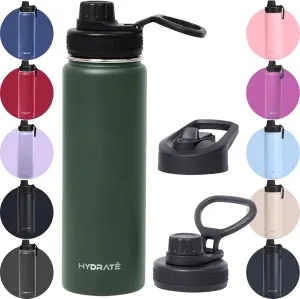 HYDRATE Water Bottle Insulated - Stainless Steel Water Bottles - Reusable Flask with Leak-Proof Design and Convenient Handle - Double Vacuum Insulated Water Bottle