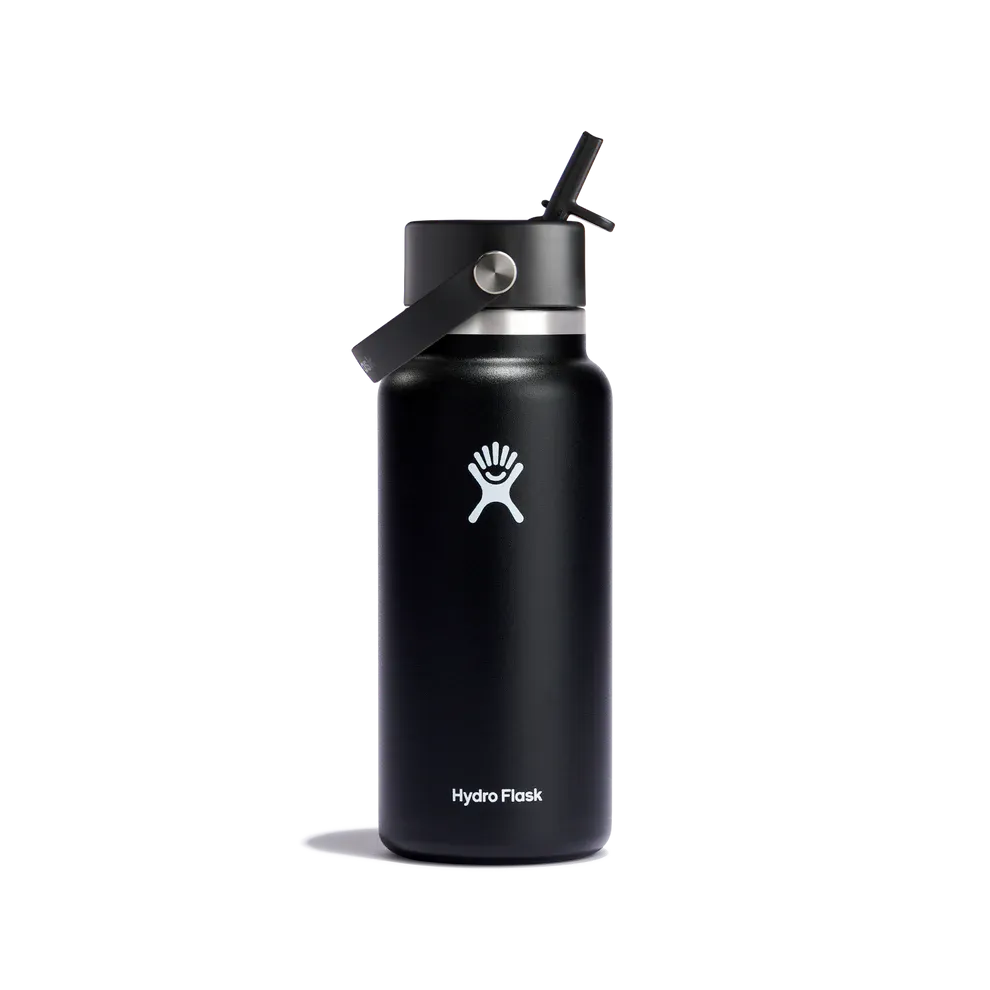 HYDRO FLASK 40 OZ (1.18L) WIDE MOUTH FLEXI STARW TRAVEL - BLACK