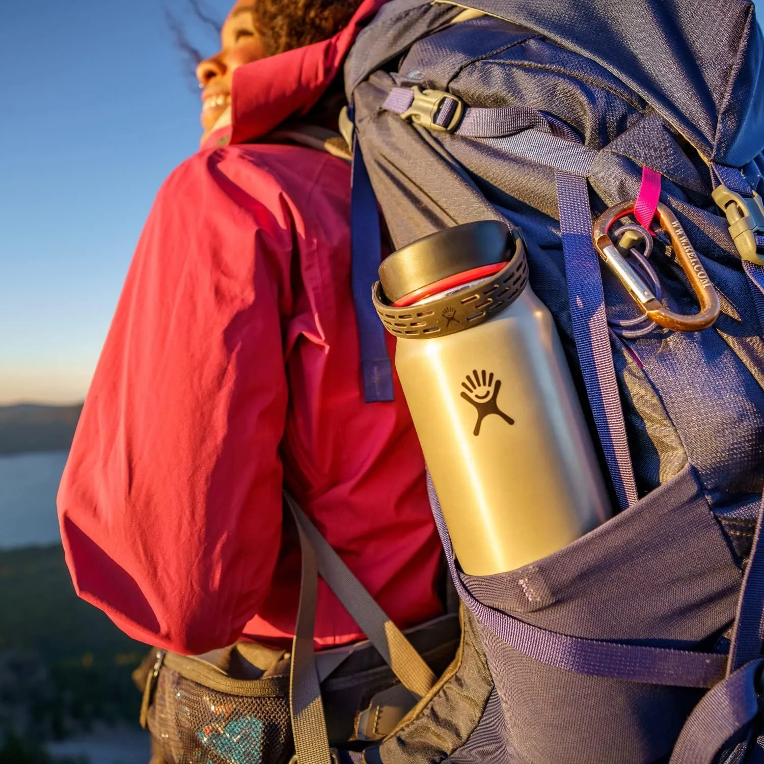 Hydro Flask Steel 24 Oz Lightweight Wide Flex Cap Obsidian