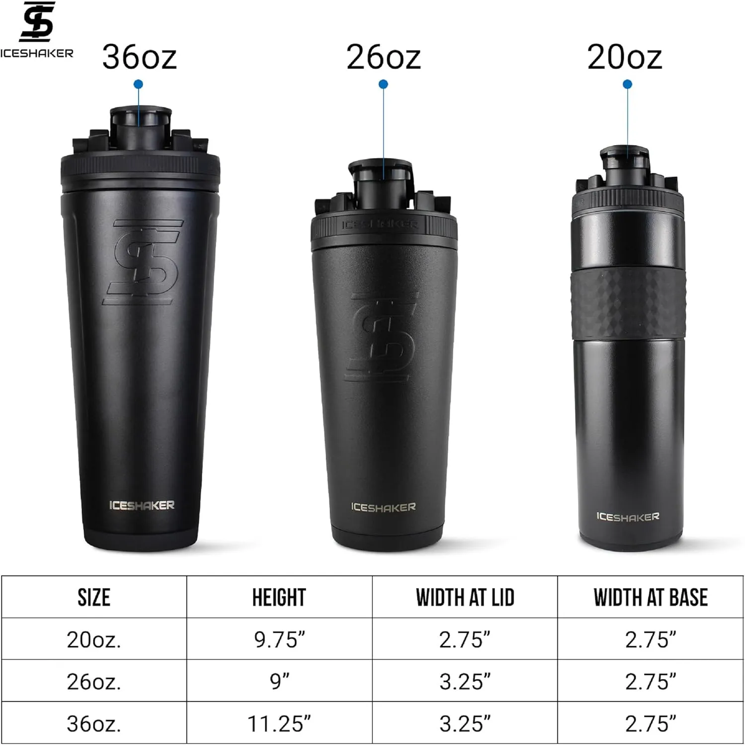 Ice Shaker Insulated Stainless Steel Shaker Bottle | 26oz, American Flag | Cold for 30  Hours | Insulated Cup with Twist-on Agitator | Odor-Free Shaker Cup for Protein Shakes, Smoothies, Cocktails