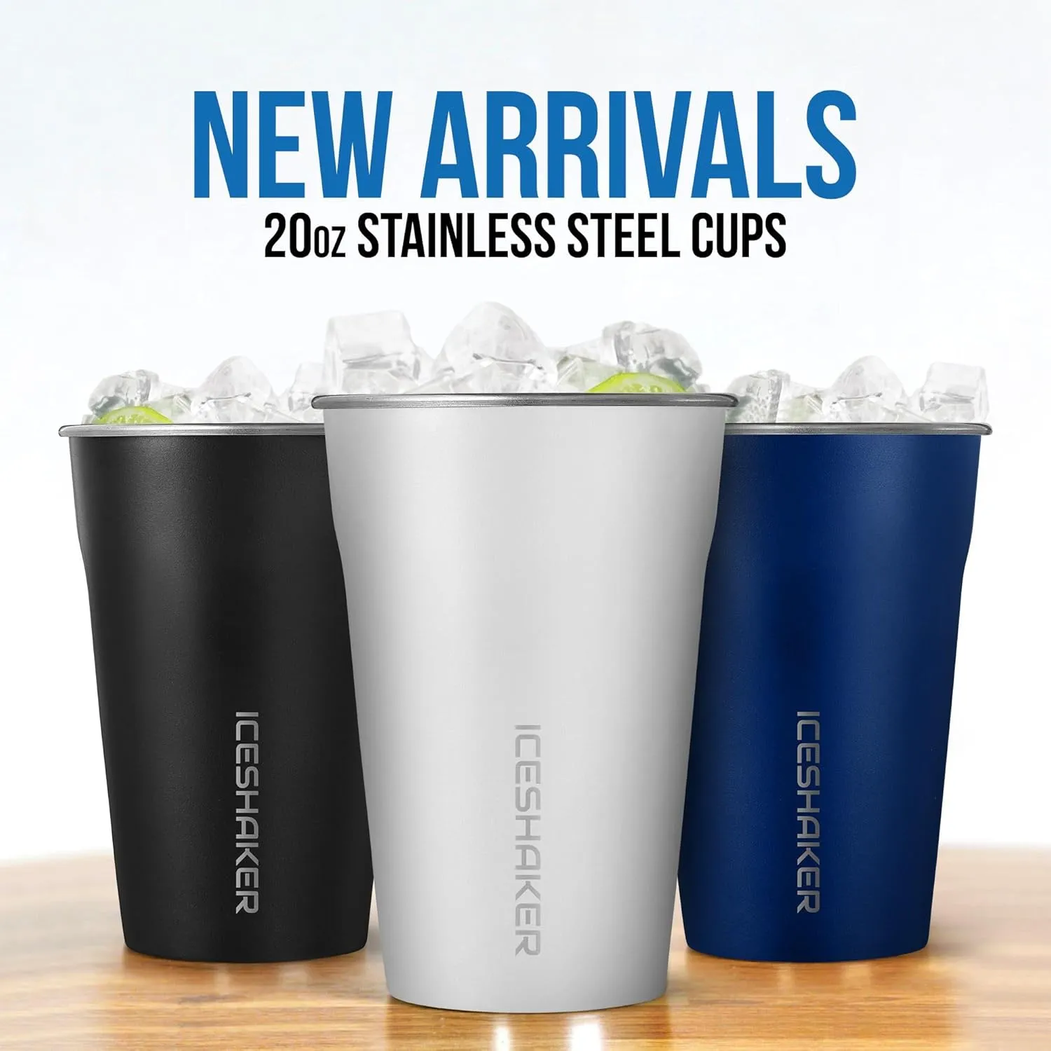 Ice Shaker Insulated Stainless Steel Shaker Bottle | 26oz, American Flag | Cold for 30  Hours | Insulated Cup with Twist-on Agitator | Odor-Free Shaker Cup for Protein Shakes, Smoothies, Cocktails