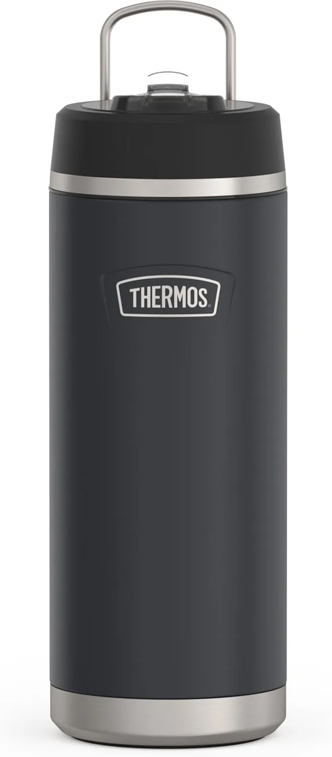 ICON SERIES BY THERMOS Stainless Steel Water Bottle with Straw Lid, 32 Ounce, Granite