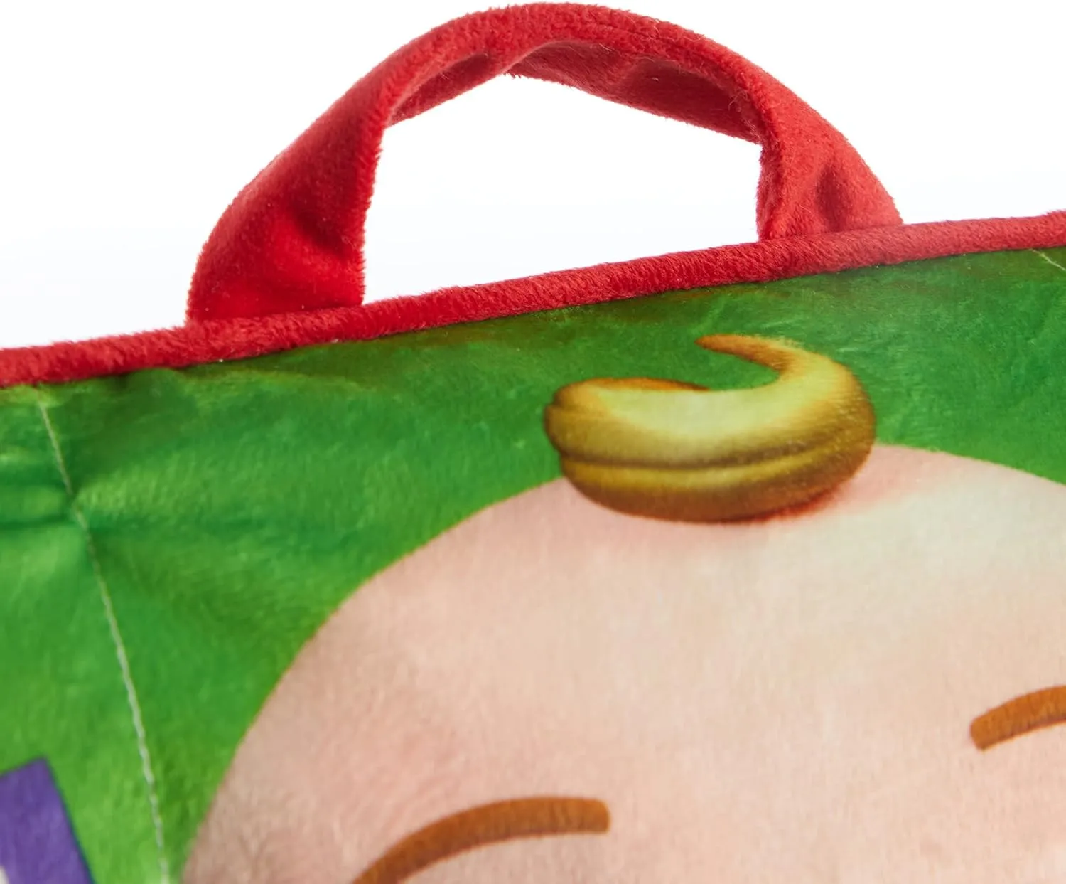Idea Nuova Cocomelon Kids Mink Plush Bean Bag Chair with Piping & Top Carry Handle , Large