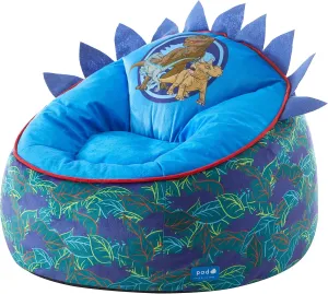 Idea Nuova Jurassic World Hillside by pod Plush Kids Bean Bag Chair, 24" Hx24 Hx17 H, Large