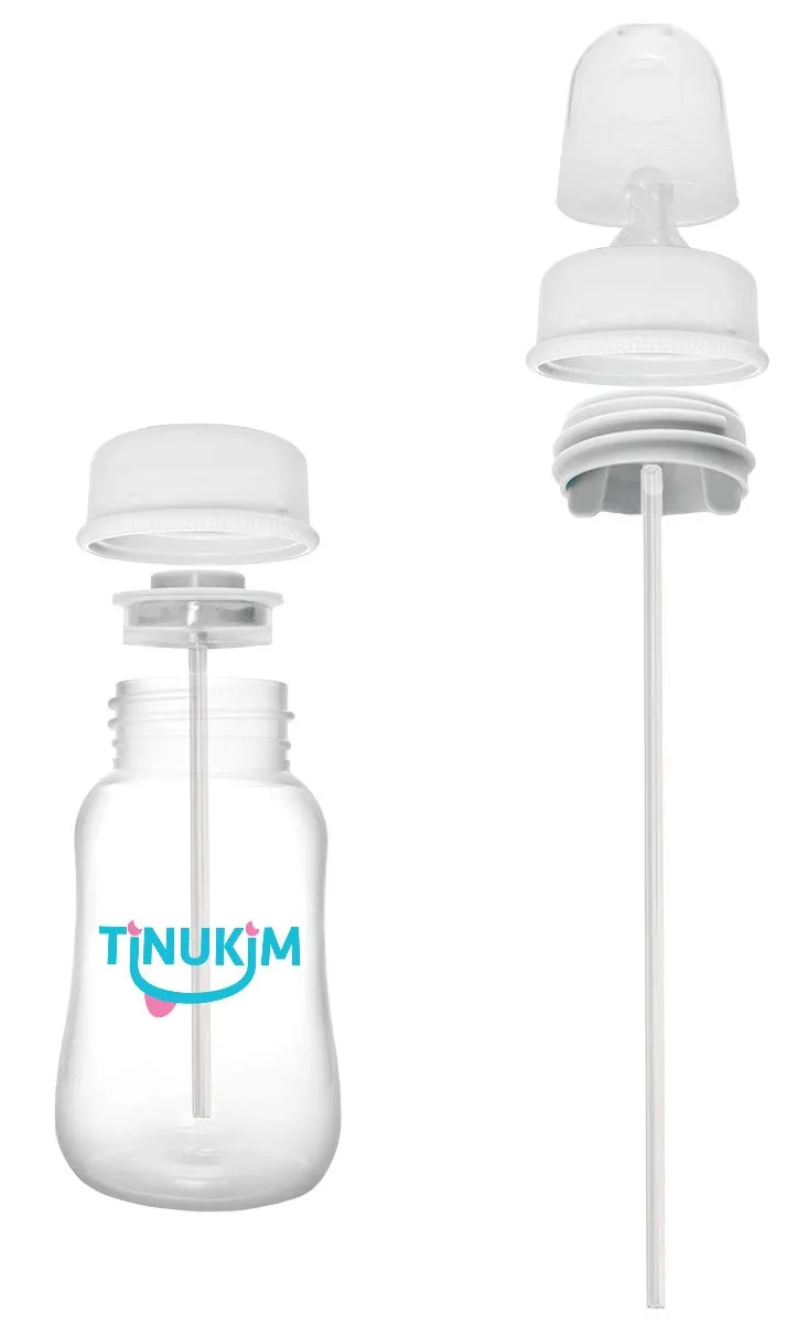 iFeed 4 Ounce Self Feeding Baby Bottle with Tube - Handless Anti-Colic Nursing System, White - 2-Pack