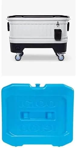 Igloo 125 Qt Party Bar Rolling Cooler with Bottle Opener and Catch Bins
