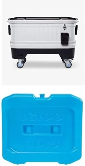 Igloo 125 Qt Party Bar Rolling Cooler with Bottle Opener and Catch Bins