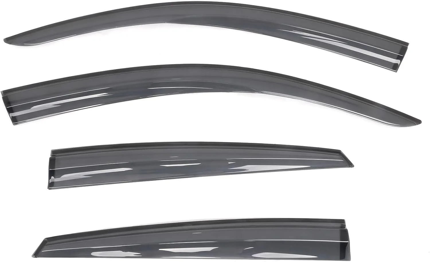 IKON MOTORSPORTS Tape on Window Visors Compatible with 2016-2021 Honda Civic Sedan Only, Mugen Style Acrylic Transparent Smoke Rain Guards, Side Window Wind Deflectors 4PCS