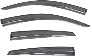 IKON MOTORSPORTS Tape on Window Visors Compatible with 2016-2021 Honda Civic Sedan Only, Mugen Style Acrylic Transparent Smoke Rain Guards, Side Window Wind Deflectors 4PCS