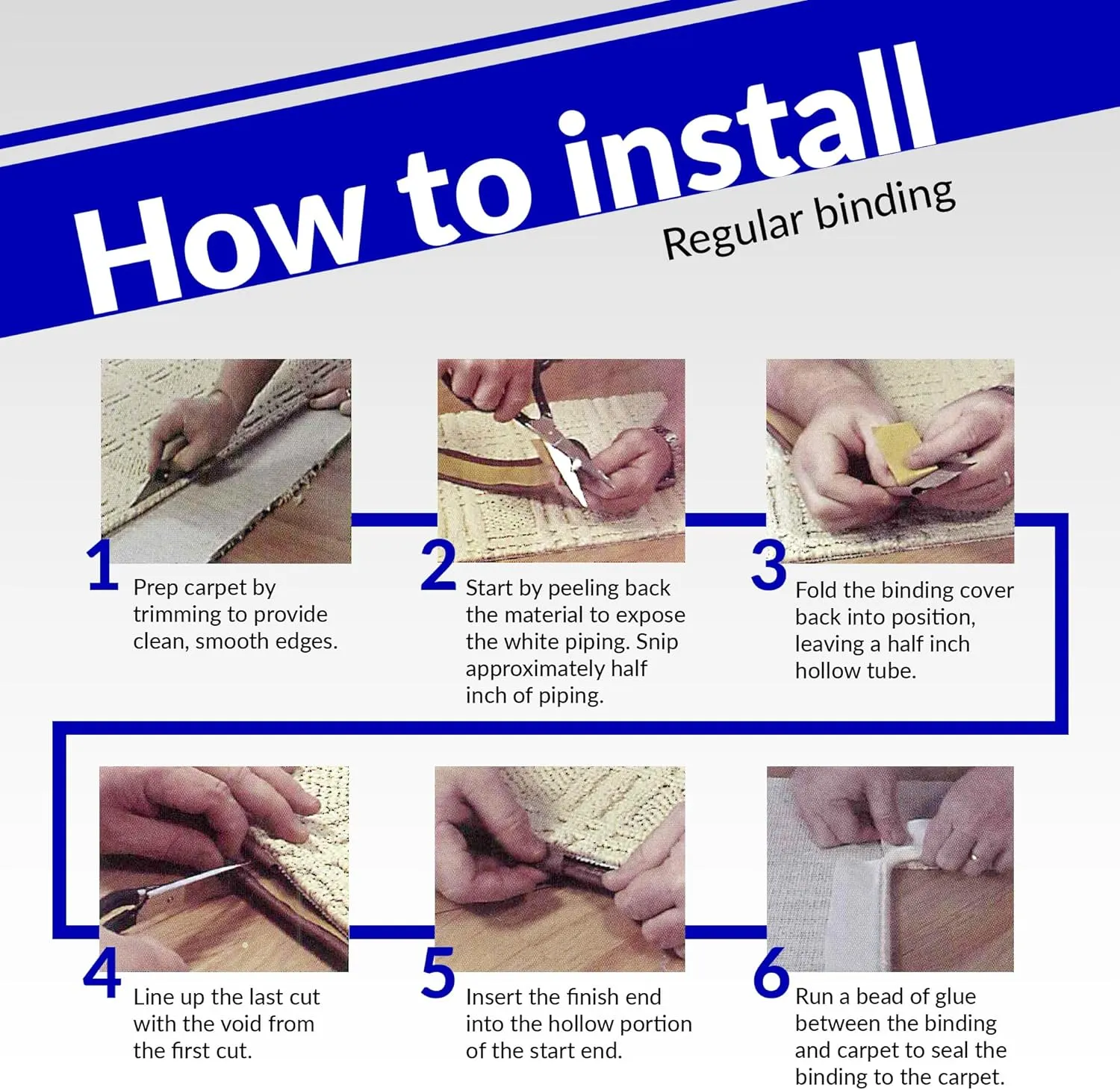 Instabind Carpet Binding - Regular Style & Rug Edge Binding, Ideal for Area Rugs, Durable Hold, DIY Carpet Finishing Edge - Graphite, 54 ft Rolls