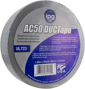 IPG 4139 Premium Grade AC50 DUCTape 1.88" x 60 yd, Silver (Single Roll)
