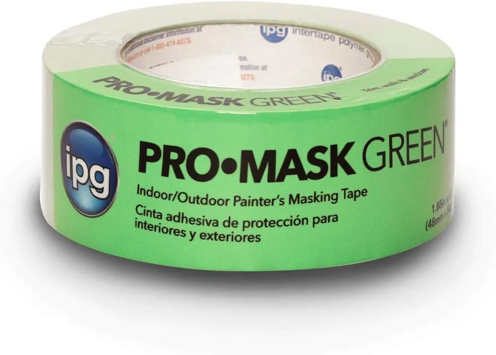 IPG ProMask Green, 8-Day Painter's Tape, 1.88" x 60 yd, Green, (Single Roll)