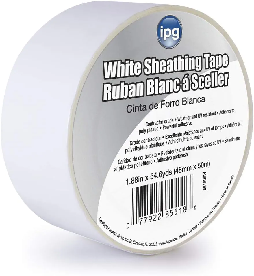 IPG Sheathing Tape, 1.88" x 54.6 yd, White (Single Roll) (5518USW)