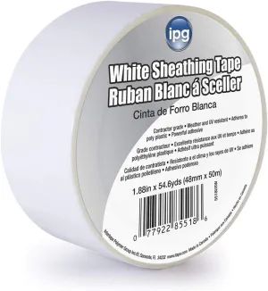 IPG Sheathing Tape, 1.88" x 54.6 yd, White (Single Roll) (5518USW)