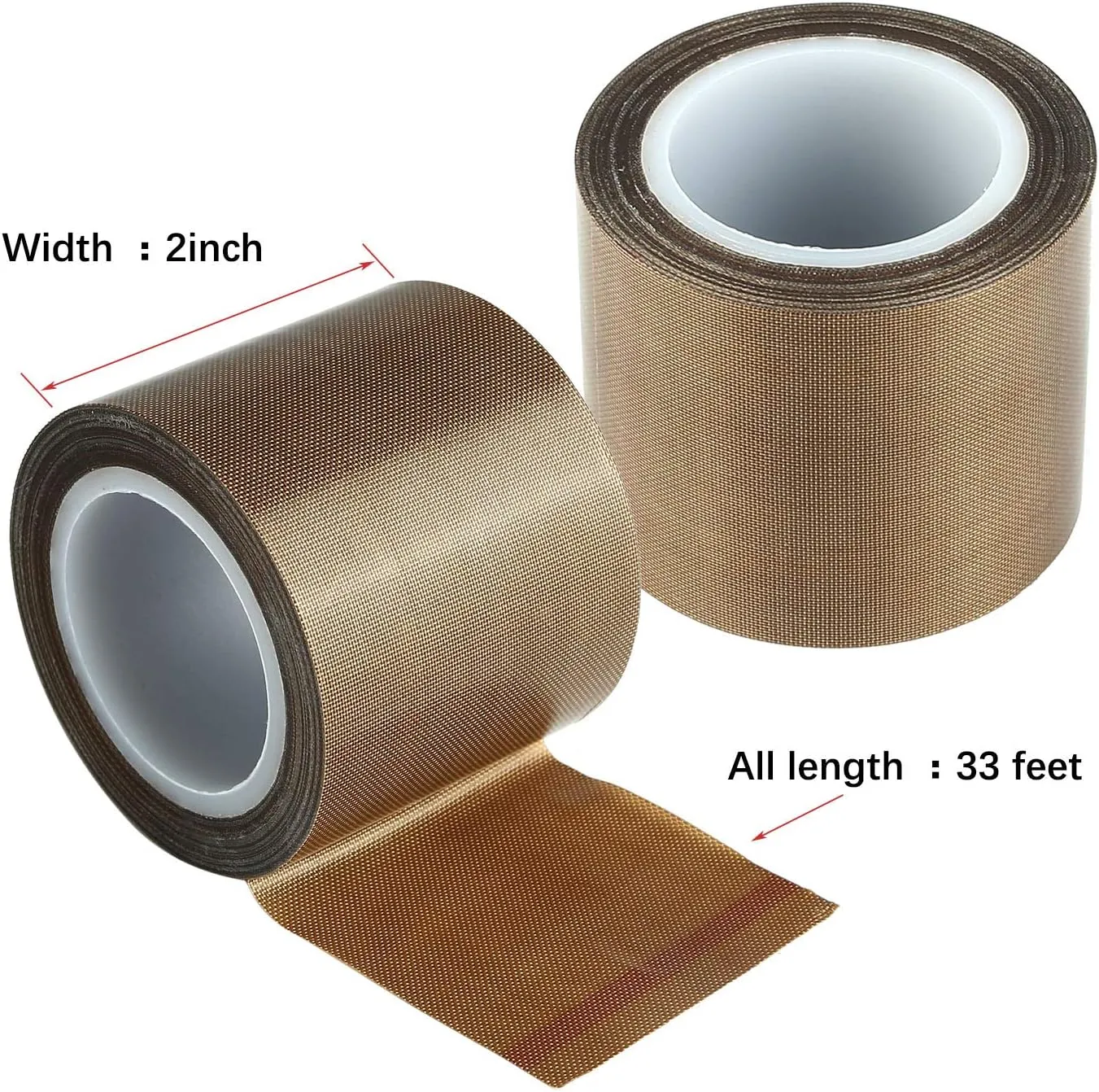 iVict Teflon Tape/PTFE Tape for Vacuum Sealer Machine,Hand or Impulse Sealer(2-inch x 33 feet)-Suitable for FoodSaver, Seal A Meal, Weston, Cabella's