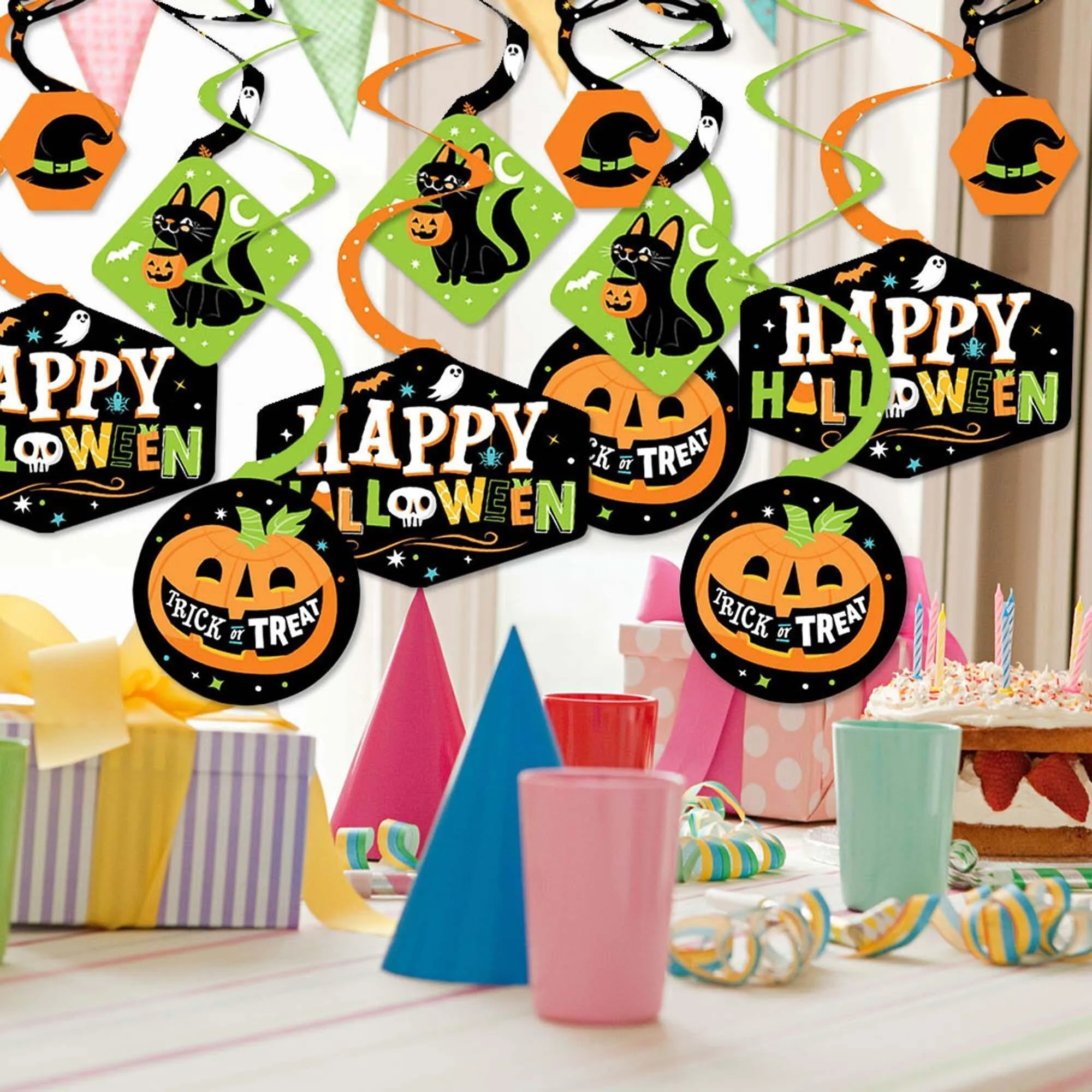 Jack-O'-Lantern Halloween - Halloween Party Hanging Decor - Party Decoration Swirls - Set of 40
