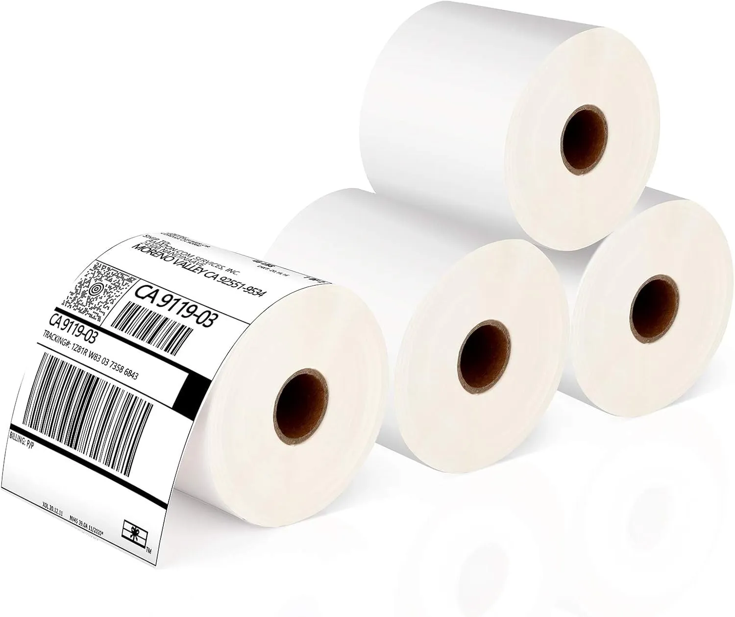 JADENS Thermal Shipping Labels 4x6-350 Labels(4 Rolls), Compatible with Rollo, Brother, Zebra and Most Thermal Printer, Perforated, Commercial Grade, Doesn't Compatible with Dymo