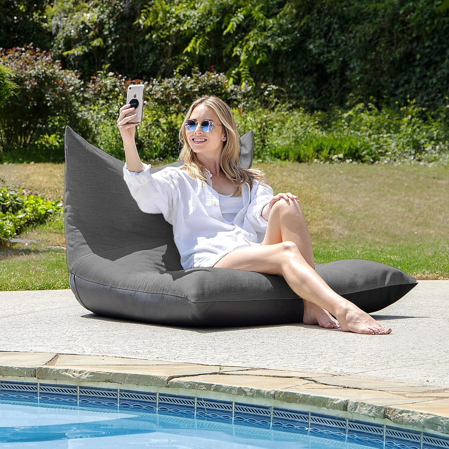 Jaxx Finster Outdoor Lounge bean bag chair, Slate