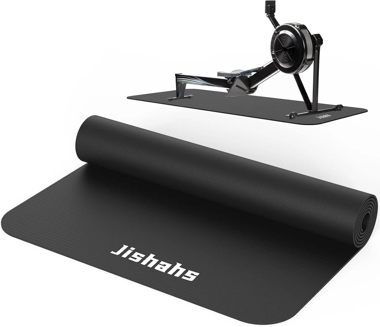 JISHAHS Universal Indoor Rowing Machine Mat- 8.5 x 2.3 FT Exercise Equipment Mat for Concept 2, Nordictrac, Peloton, Sunny, Hydrow, YOSUDA, MERACH etc. Extra Long Non-Slip and Waterproof, Under Rower Floors Protection