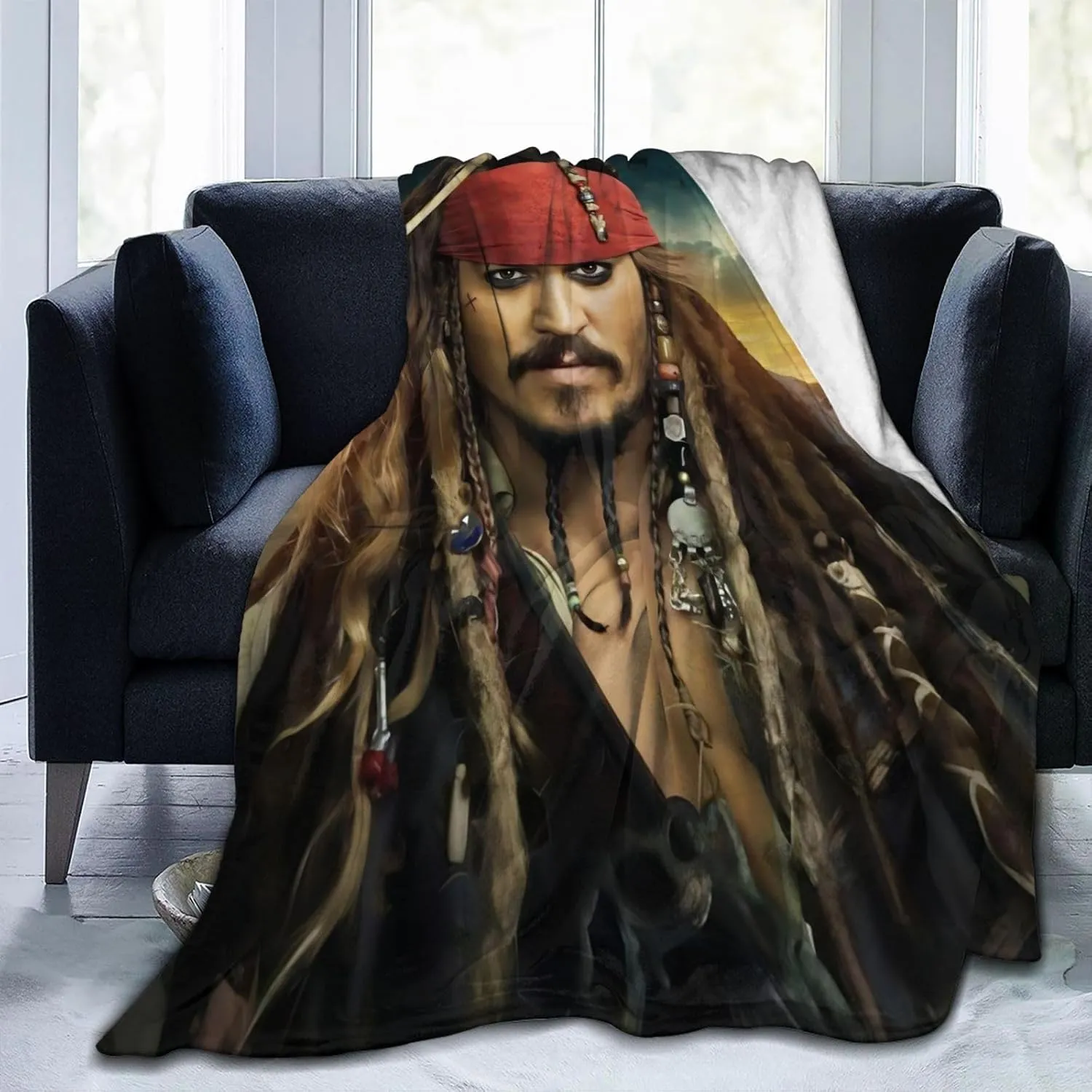 Johnny Depp Blanket Flannel Fleece Printed Throw Blankets Ultra Soft Micro Warm Blanket for All Season Bedding Chair Sofa Couch Bed 50"x40"