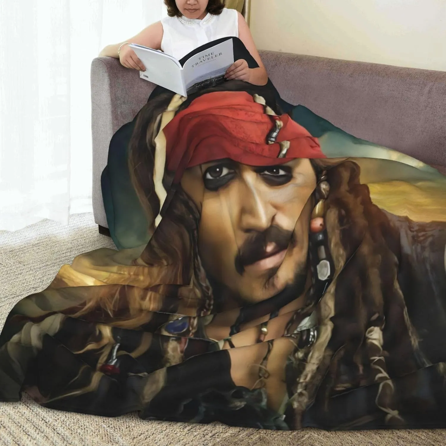 Johnny Depp Blanket Flannel Fleece Printed Throw Blankets Ultra Soft Micro Warm Blanket for All Season Bedding Chair Sofa Couch Bed 50"x40"