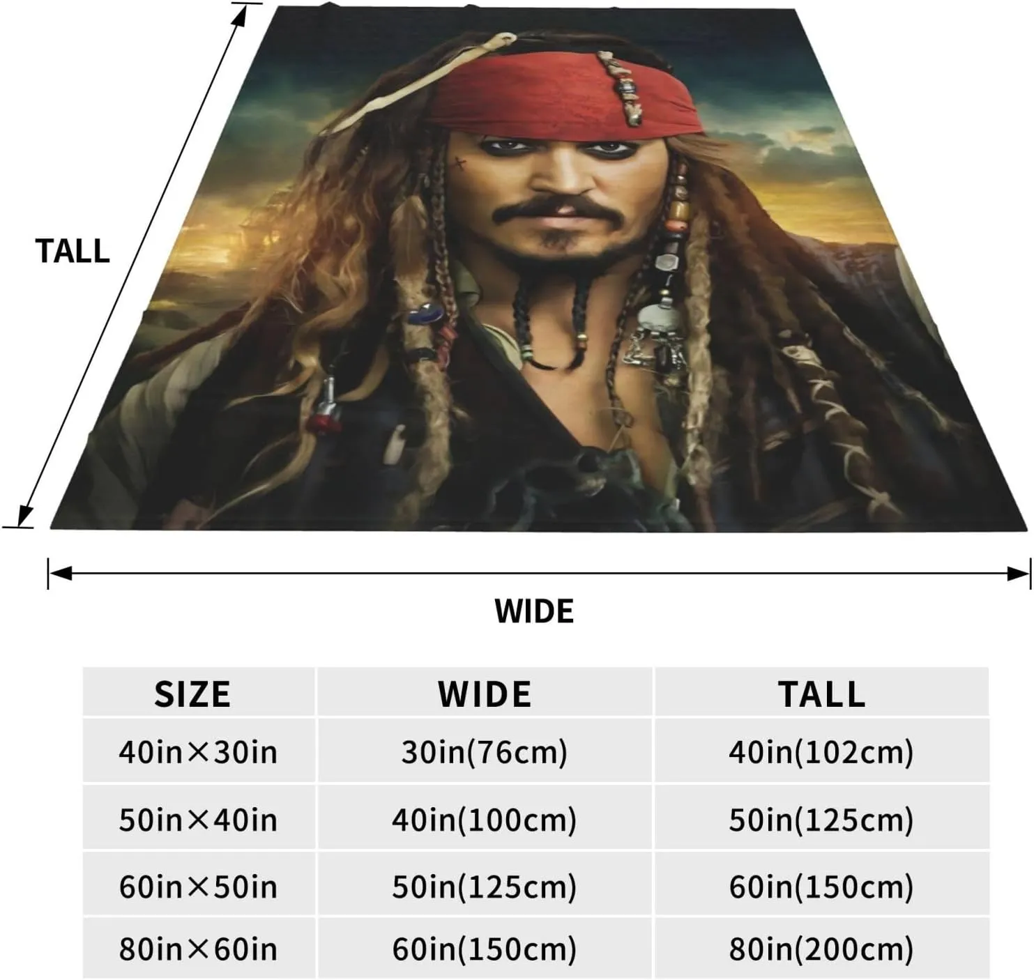 Johnny Depp Blanket Flannel Fleece Printed Throw Blankets Ultra Soft Micro Warm Blanket for All Season Bedding Chair Sofa Couch Bed 50"x40"