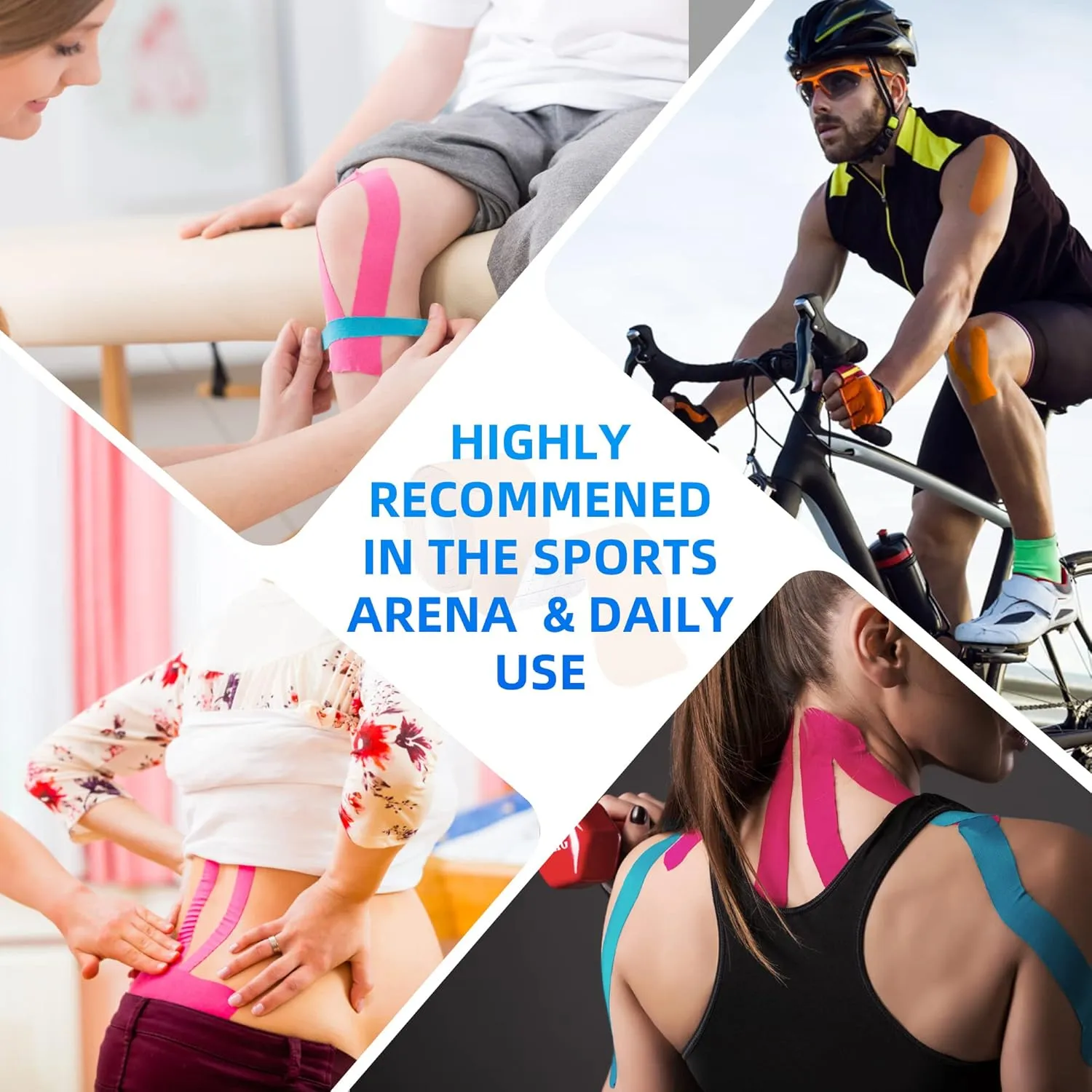 K Tape Precut Strips (40 Count, 10") | Latex-Free Kinesiology Tape for Sports | Athletic Tape Ideal for Knee, Shoulder, and Elbow Support (Pink, 5CM X 5M)
