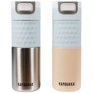 Kambukka Etna Thermal Bottles 2 Pack Beige And Stainless Steel