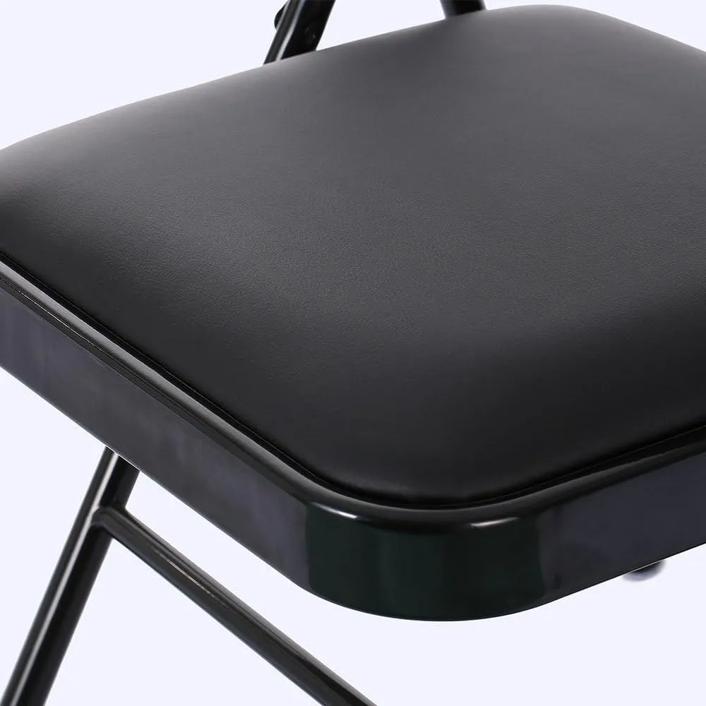 Karl home 6 Pack Black Folding Chairs with Padded Seats for Outdoor & Indoor, Portable Stackable Commercial Seat with Steel Frame for Events Office Wedding Party, 330lbs Capacity
