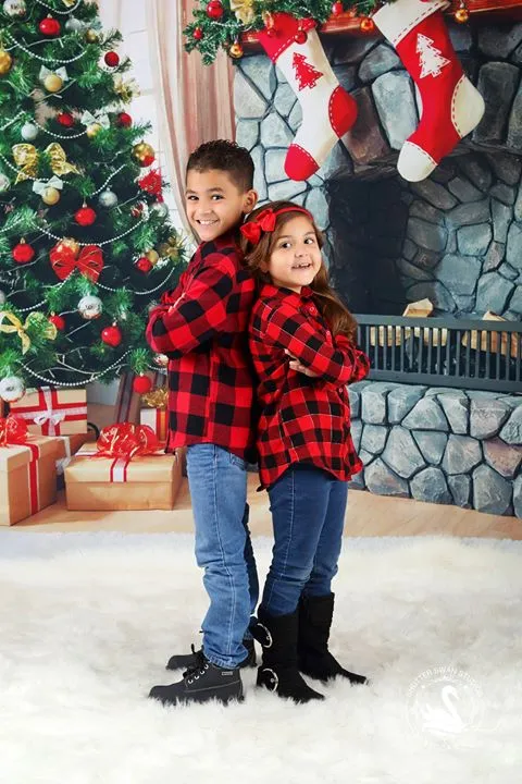 Kate Christmas Tree Backdrop Gift Stove Sock Props for Photography