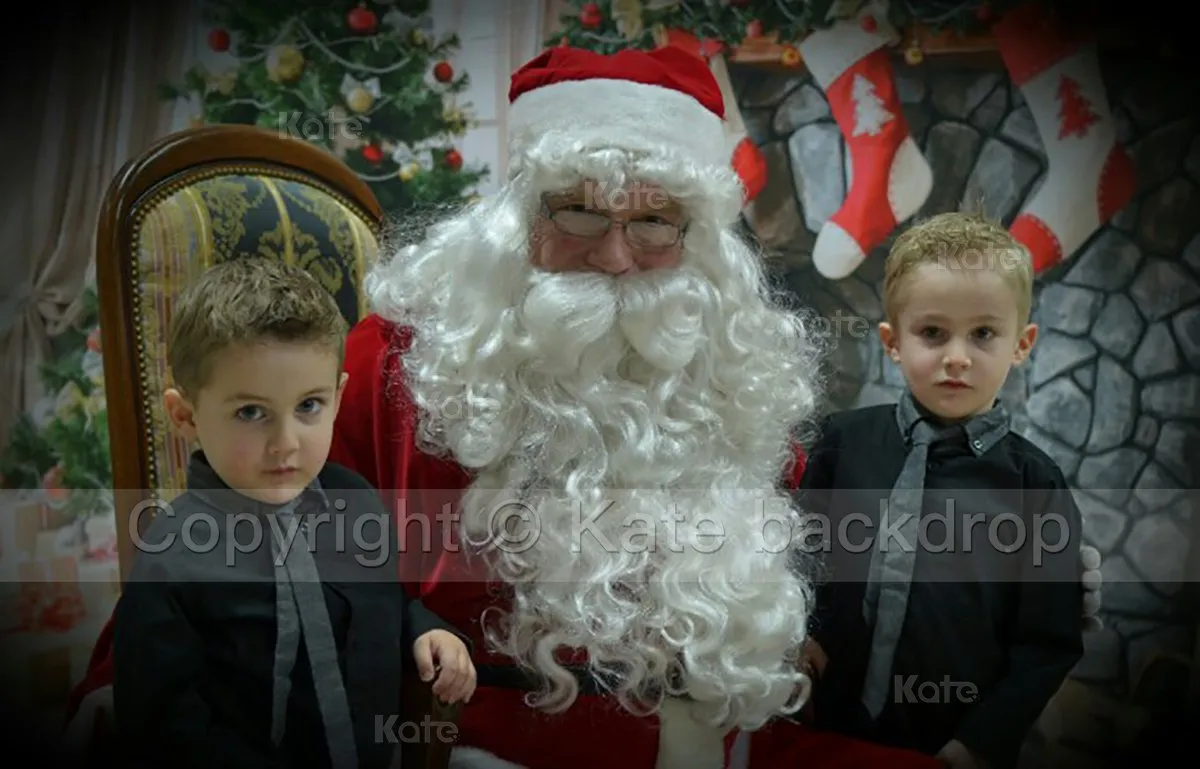 Kate Christmas Tree Backdrop Gift Stove Sock Props for Photography