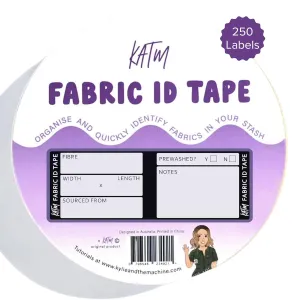 KATM Fabric ID Tape - Fabric Tape to Label, Identify & Organize Your DIY Handmade Sewing Stash - 250 Labels (1.8 x 4.7 Inches)