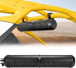 KEMIMOTO UTV Soundbar 28-Inch 6 Speakers SXS Sound Bar Wireless Control Bluetooth-Compatible X3 Speakers Compatible with Polaris Can am Talon CForce for 1.56"- 2.25" Roll Bar