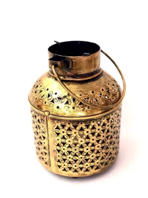 Kettle Style Tea Light Holder Hanging Metal Lantern Home Décor Tamrapatra