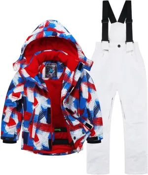 Kids Ski Jacket & Pants Set Winter Snowboarding Rain Coats Girls Boys Snow Suits