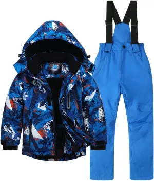 Kids Ski Jacket & Pants Set Winter Snowboarding Rain Coats Girls Boys Snow Suits
