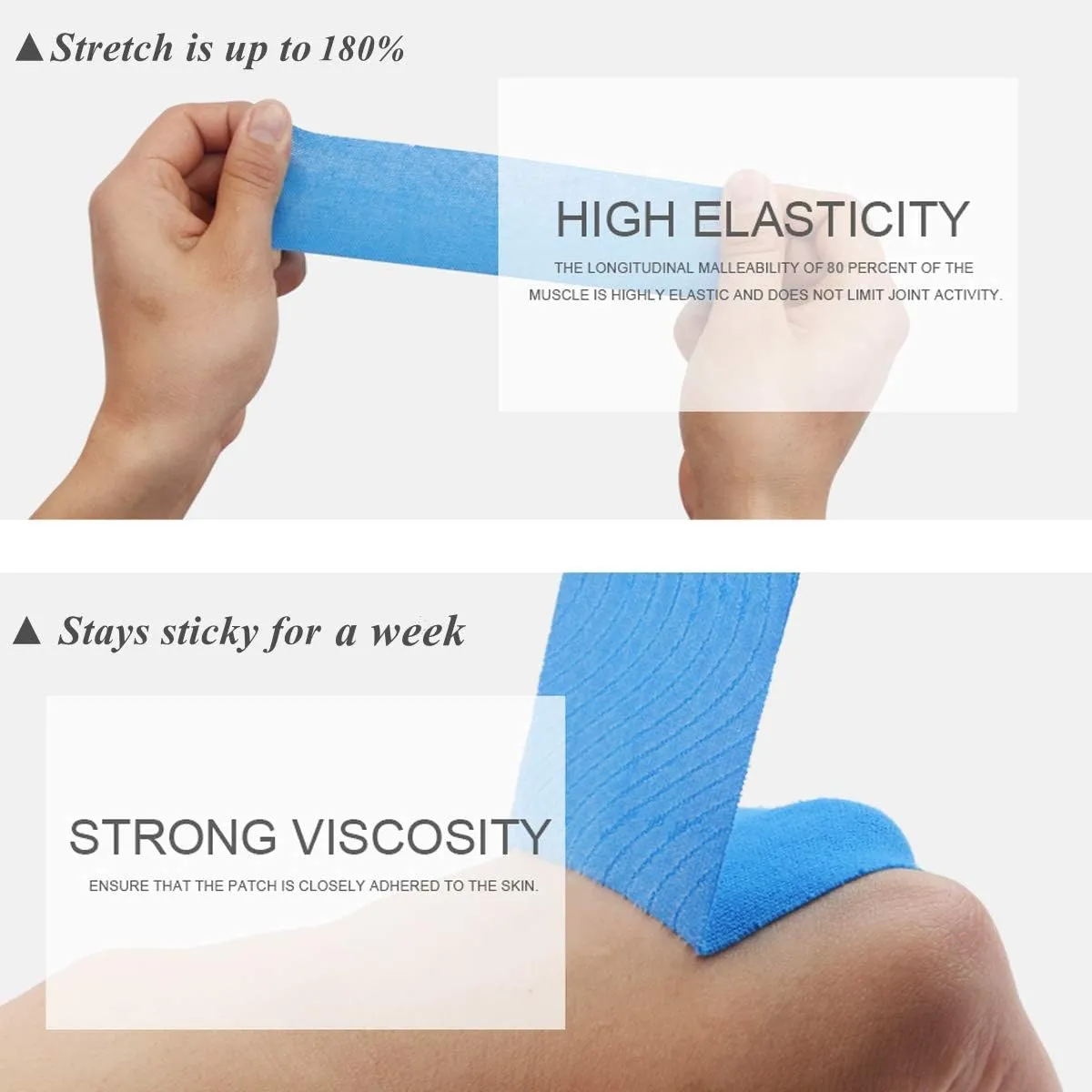 Kinesiology Tape Extra Wide 2 inch 4 inch x 16.4 feet Roll Waterproof Latex Free Athletic for Pain Relief, Muscle Support, Recovery