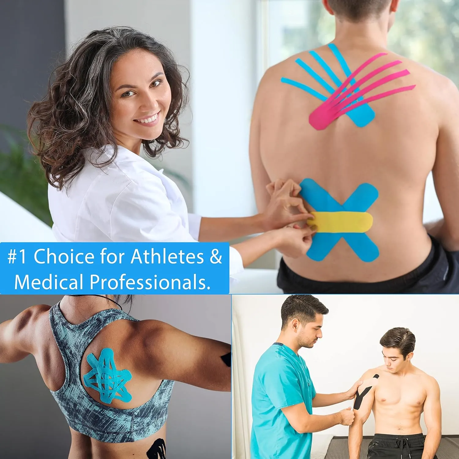 Kinesiology Tape Extra Wide 4" x 16.4' Roll - Supports Athletic Performance for Large Muscle Groups, Easy to Apply, Stays in Place for Days, Latex-Free, Waterproof