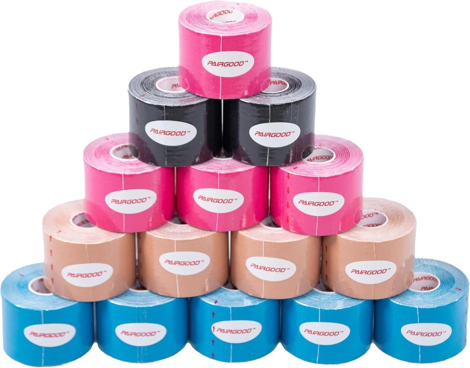 Kinesiology Tape, Uncut 5cm (W) x 5m (L) x 6 Rolls Pack | Breathable, Water Proof Elastic Athletic Tape for Sports, Muscle Strain Relief & Joint Support (Black)