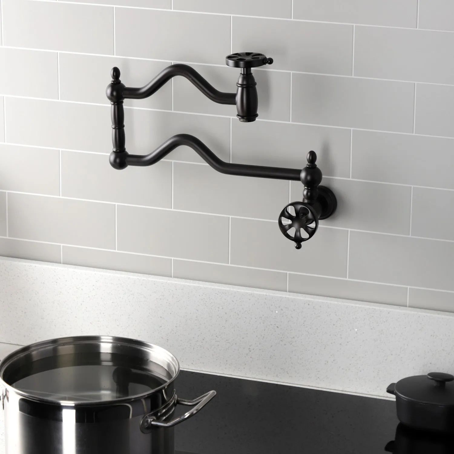 Kingston Brass KS2105RX Belknap Wall Mount Pot Filler Faucet, Oil Rubbed Bronze