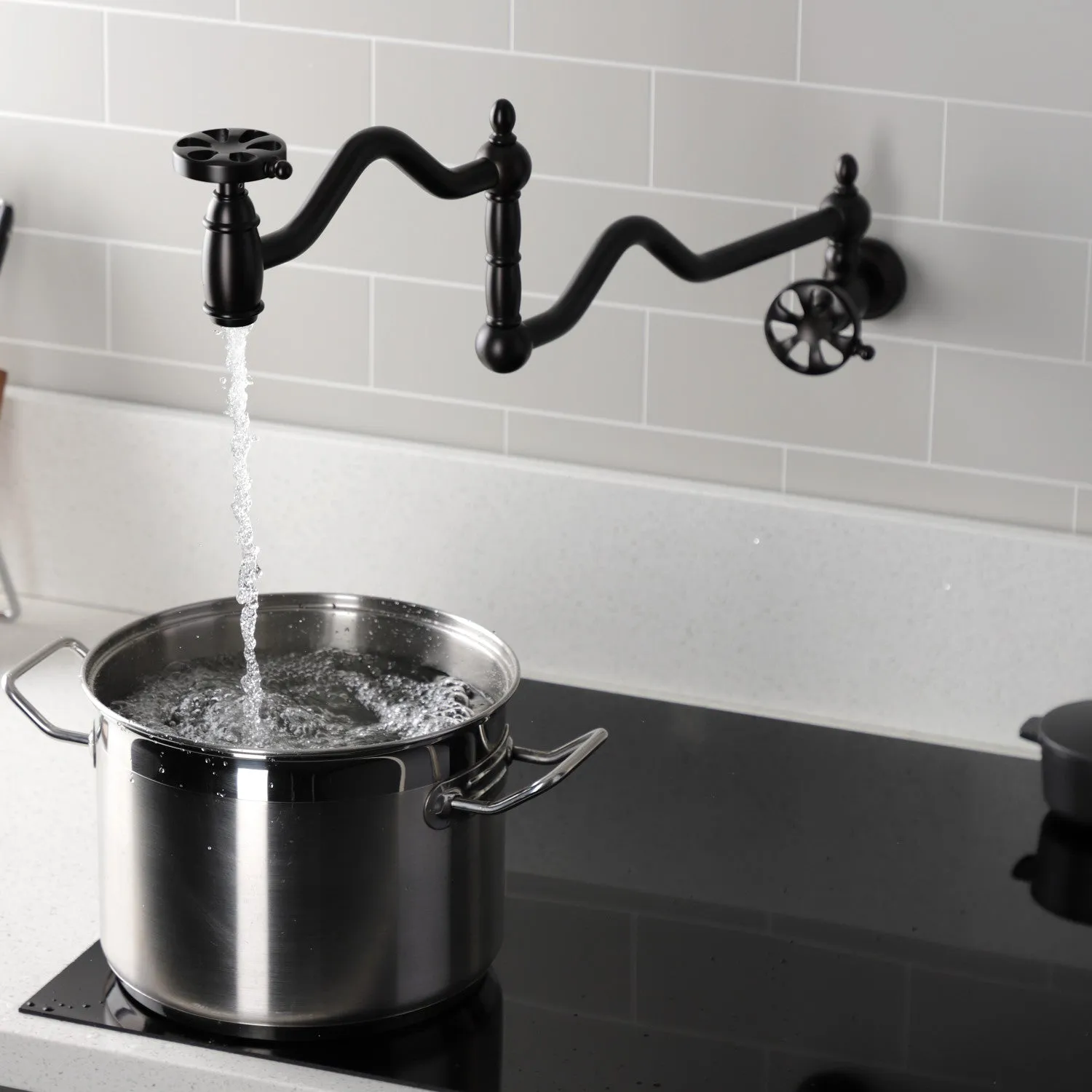 Kingston Brass KS2105RX Belknap Wall Mount Pot Filler Faucet, Oil Rubbed Bronze
